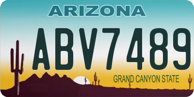 AZ license plate ABV7489