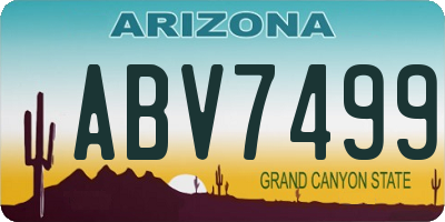 AZ license plate ABV7499