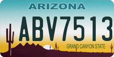 AZ license plate ABV7513