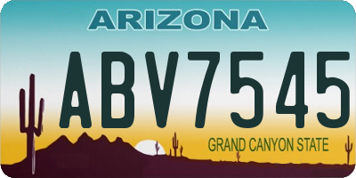AZ license plate ABV7545