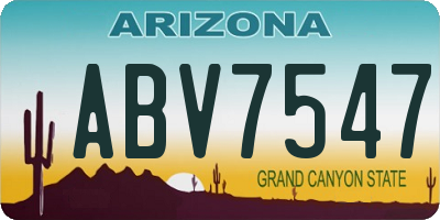 AZ license plate ABV7547