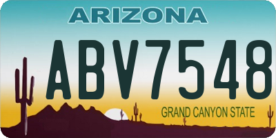 AZ license plate ABV7548
