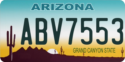 AZ license plate ABV7553