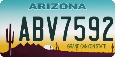 AZ license plate ABV7592