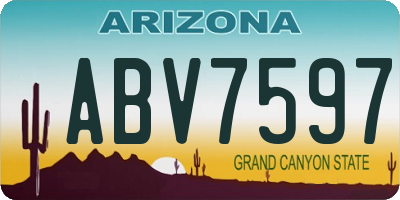 AZ license plate ABV7597