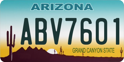 AZ license plate ABV7601