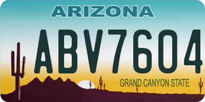 AZ license plate ABV7604