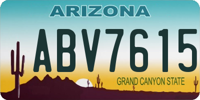 AZ license plate ABV7615
