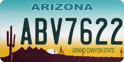 AZ license plate ABV7622