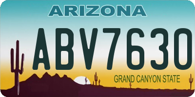 AZ license plate ABV7630