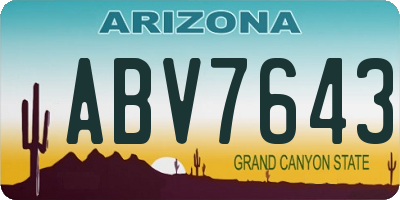 AZ license plate ABV7643