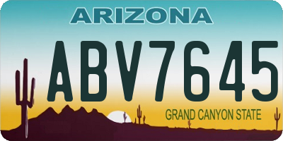 AZ license plate ABV7645