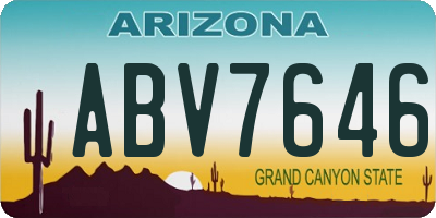 AZ license plate ABV7646