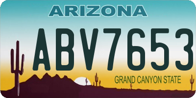 AZ license plate ABV7653