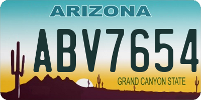 AZ license plate ABV7654