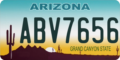 AZ license plate ABV7656