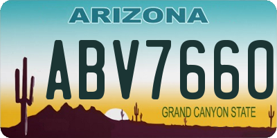 AZ license plate ABV7660