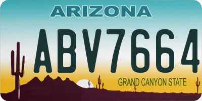 AZ license plate ABV7664