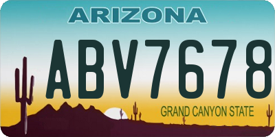 AZ license plate ABV7678