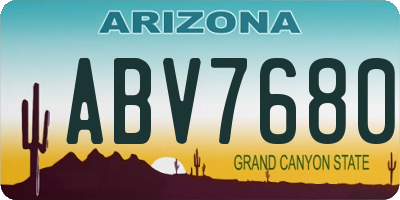 AZ license plate ABV7680