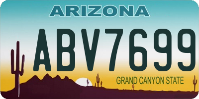 AZ license plate ABV7699