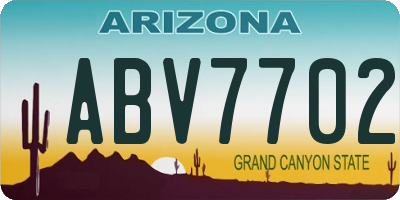 AZ license plate ABV7702