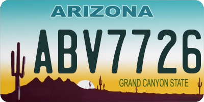 AZ license plate ABV7726