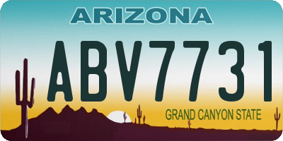 AZ license plate ABV7731