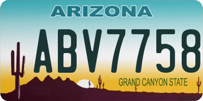 AZ license plate ABV7758