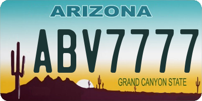AZ license plate ABV7777