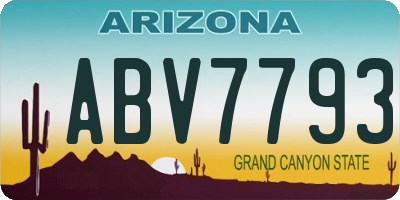 AZ license plate ABV7793