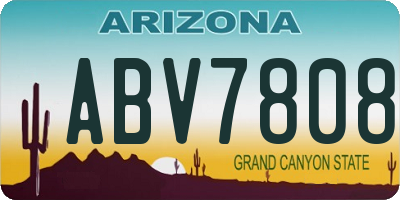 AZ license plate ABV7808