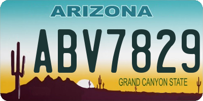 AZ license plate ABV7829