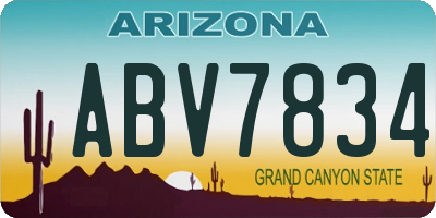 AZ license plate ABV7834