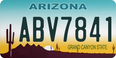 AZ license plate ABV7841
