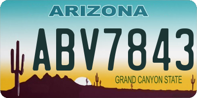 AZ license plate ABV7843