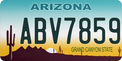 AZ license plate ABV7859