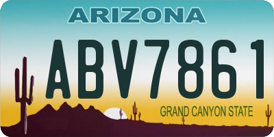 AZ license plate ABV7861