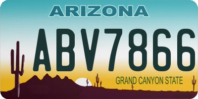 AZ license plate ABV7866