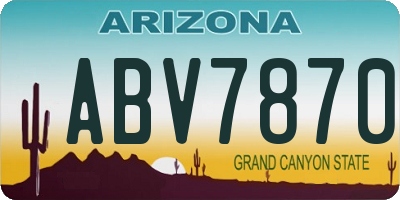 AZ license plate ABV7870