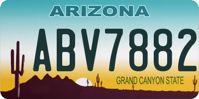 AZ license plate ABV7882