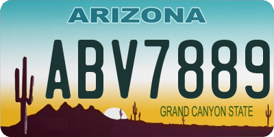 AZ license plate ABV7889