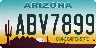 AZ license plate ABV7899