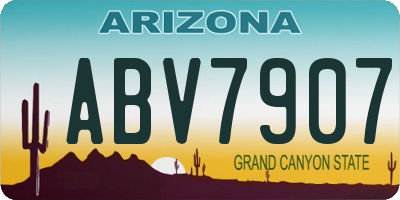 AZ license plate ABV7907