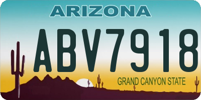 AZ license plate ABV7918