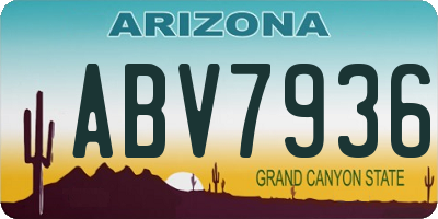 AZ license plate ABV7936