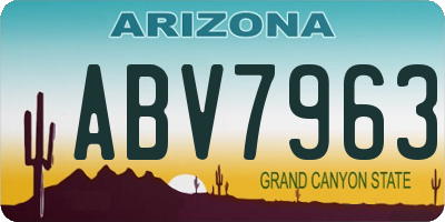 AZ license plate ABV7963