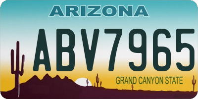 AZ license plate ABV7965