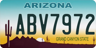 AZ license plate ABV7972