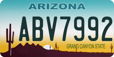 AZ license plate ABV7992